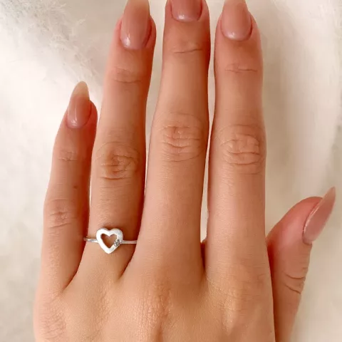 Hart ring in zilver