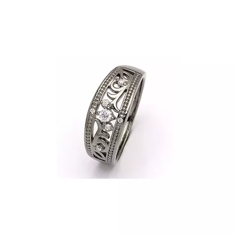 ring in zwart gerhodineerd zilver