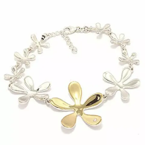 Bloem armband in zilver