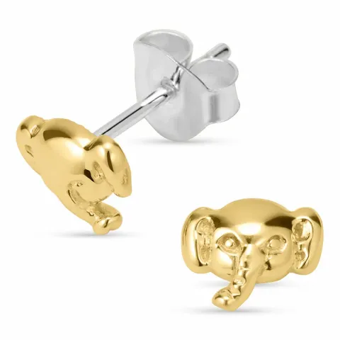Olifant oorsteker in verguld sterlingzilver