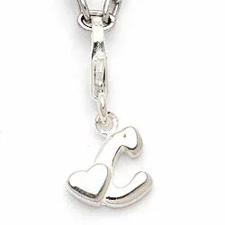 Letter c bedeltje in zilver