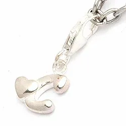 Letter c bedeltje in zilver