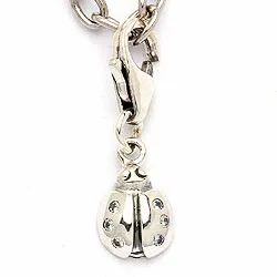 Lieveheersbeestje bedeltje in geoxideerd sterlingzilver