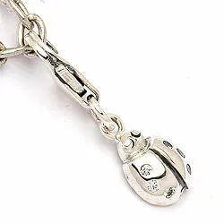 Lieveheersbeestje bedeltje in geoxideerd sterlingzilver