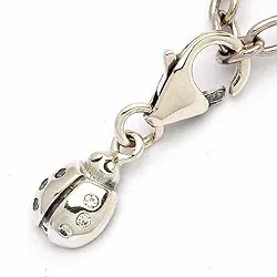 Lieveheersbeestje bedeltje in geoxideerd sterlingzilver