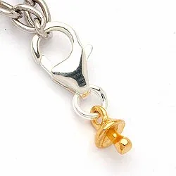 Speen bedeltje in zilver met verguld sterlingzilver