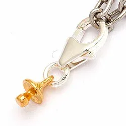 Speen bedeltje in zilver met verguld sterlingzilver