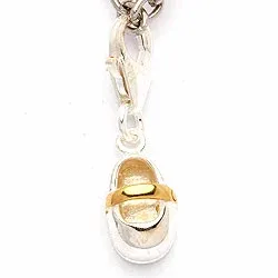 Schoen bedeltje in zilver met verguld sterlingzilver