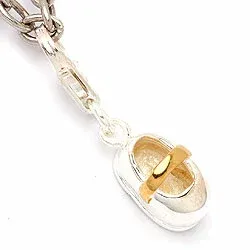 Schoen bedeltje in zilver met verguld sterlingzilver