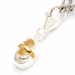 Schoen bedeltje in zilver met verguld sterlingzilver