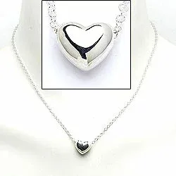 hart hanger met ketting in zilver