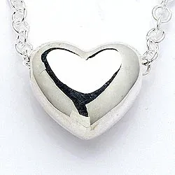 hart hanger met ketting in zilver