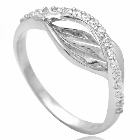 Glanzend witte zirkoon ring in zilver