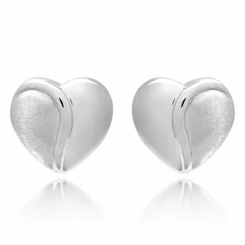 Groot hart oorsteker in zilver