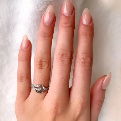 witte zirkoon ring in zilver