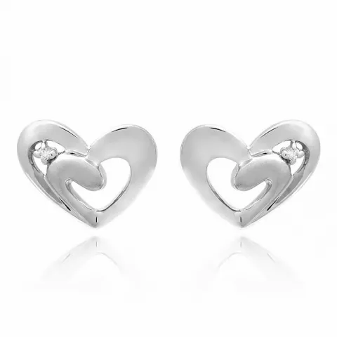 Groot hart oorbellen in zilver