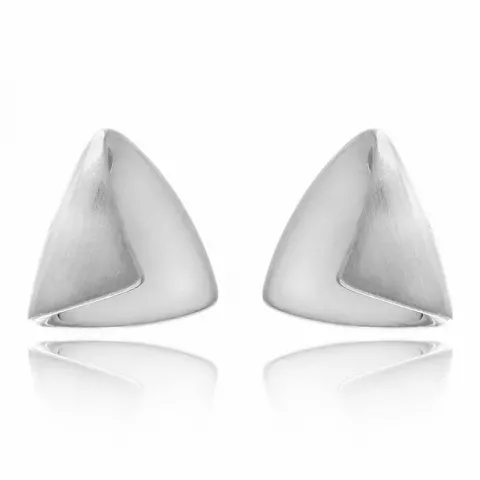 Abstracte driehoekig oorbellen in zilver