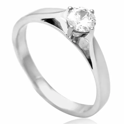 Elegant zirkoon solitaire ring in zilver