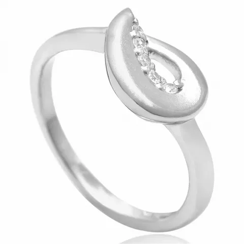 Gezandstraald zirkoon ring in zilver