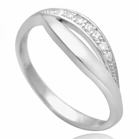 Gezandstraald witte zirkoon ring in zilver