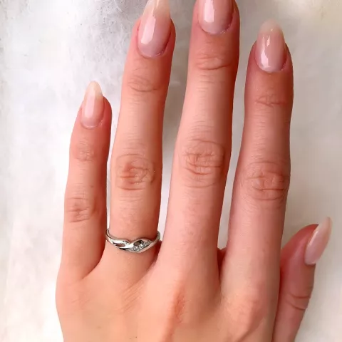 eenvoudige zirkoon ring in zilver