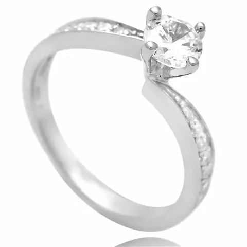 Schattige zilver solitaire ring in zilver