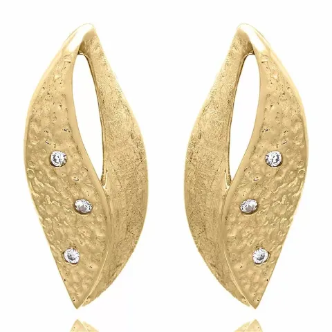 abstract oorbellen in verguld zilver
