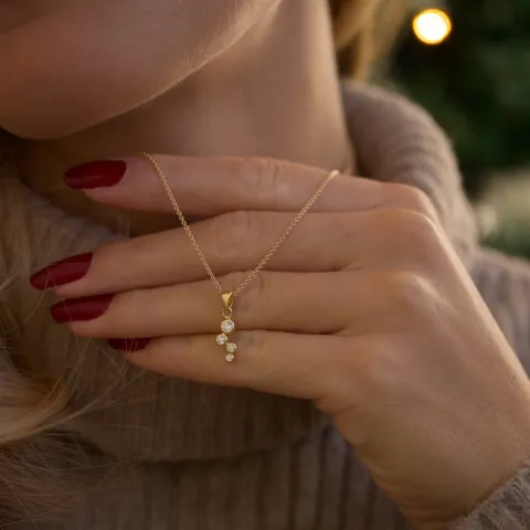 zirkoon hanger in verguld sterlingzilver - Bubbly Sparkle