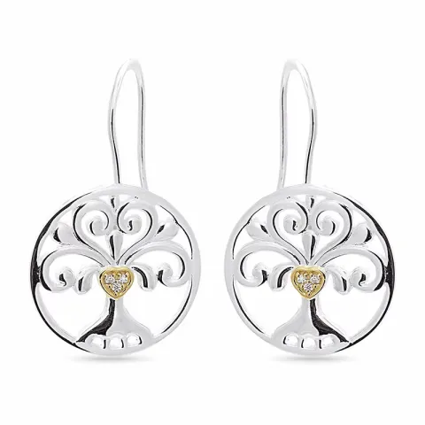 boom van het leven zirkoon oorbellen in zilver