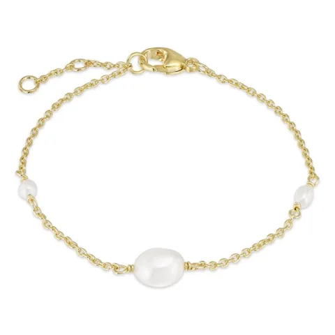 parel armband in verguld sterlingzilver