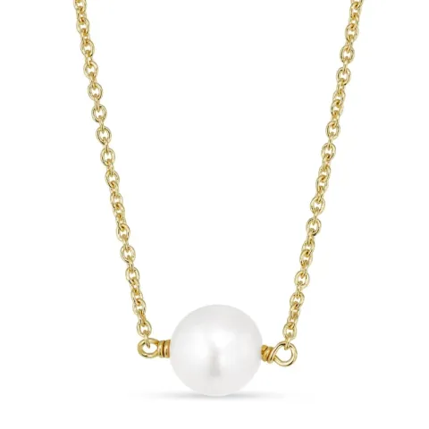 parel ketting in verguld sterlingzilver