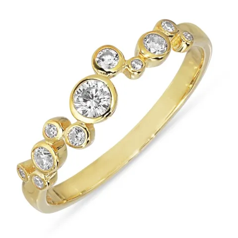 witte zirkoon ring in verguld sterlingzilver - Bubbly Sparkle