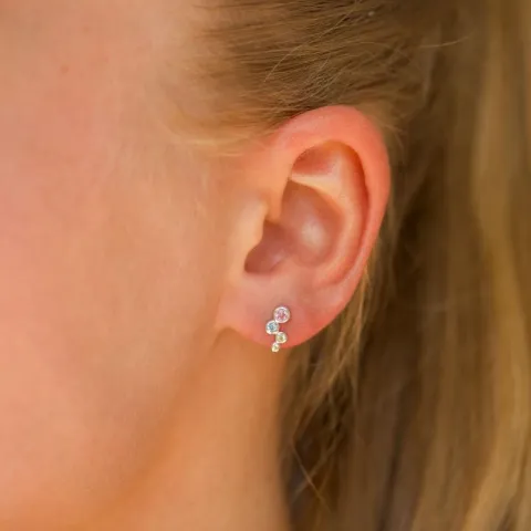multikleurige zirkoon oorsteker in zilver