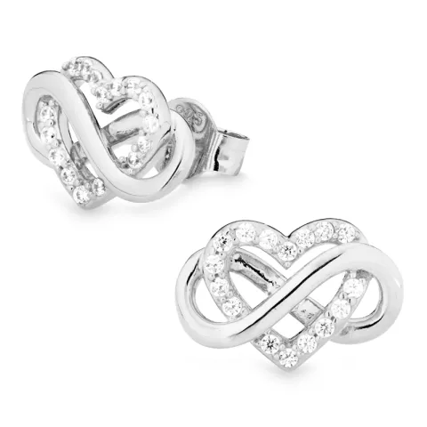 infinity zirkoon oorsteker in zilver