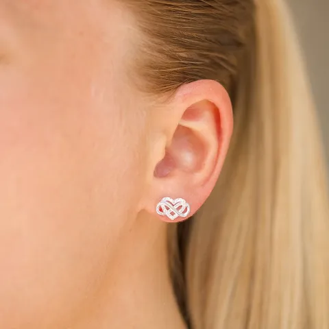 infinity zirkoon oorsteker in zilver