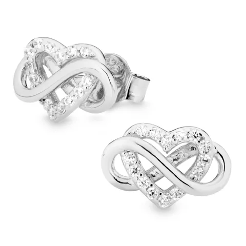infinity zirkoon oorsteker in zilver