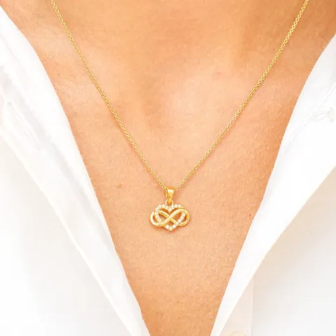 infinity zirkoon hanger in verguld sterlingzilver