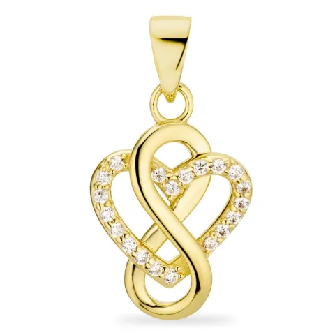 infinity zirkoon hanger in verguld sterlingzilver