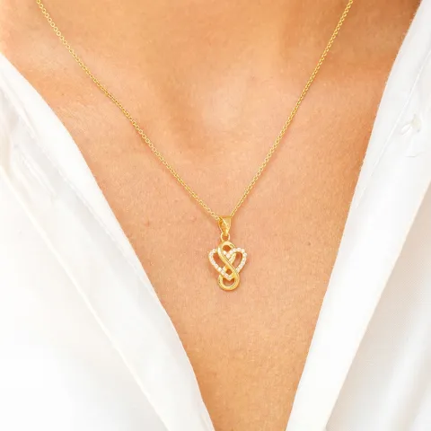 infinity zirkoon hanger in verguld sterlingzilver