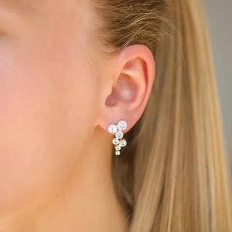 zirkoon oorbellen in zilver - Bubbly Sparkle