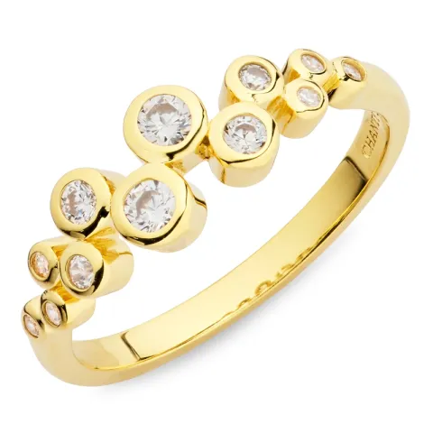 zirkoon ring in verguld sterlingzilver - Bubbly Sparkle