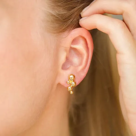 bolletje oorbellen in verguld sterlingzilver - Bubbly Pure