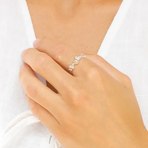 bolletje ring in zilver - Bubbly Pure