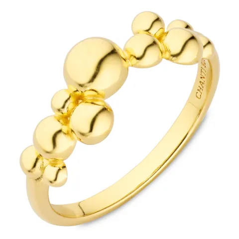 bolletje ring in verguld sterlingzilver