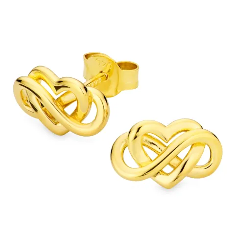 hart infinity oorbellen in verguld zilver - Amoré