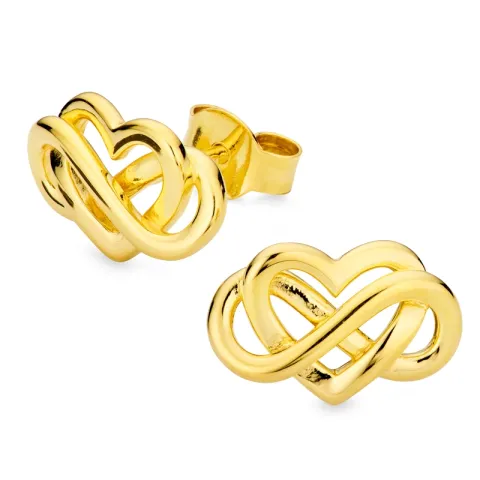 hart infinity oorbellen in verguld zilver - Amoré