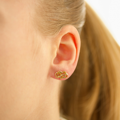 hart infinity oorbellen in verguld zilver - Amoré