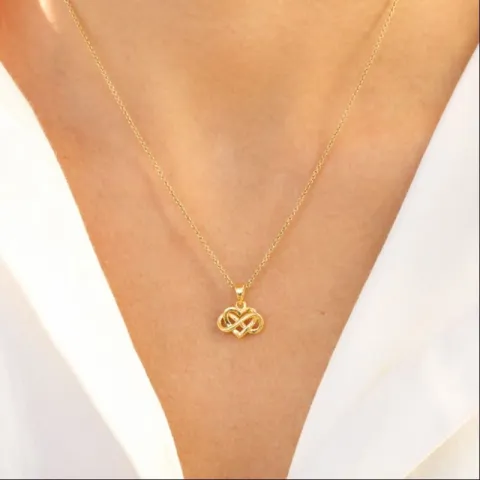 hart infinity hanger in verguld sterlingzilver - Amoré