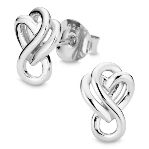 hart infinity oorbellen in zilver - Amoré