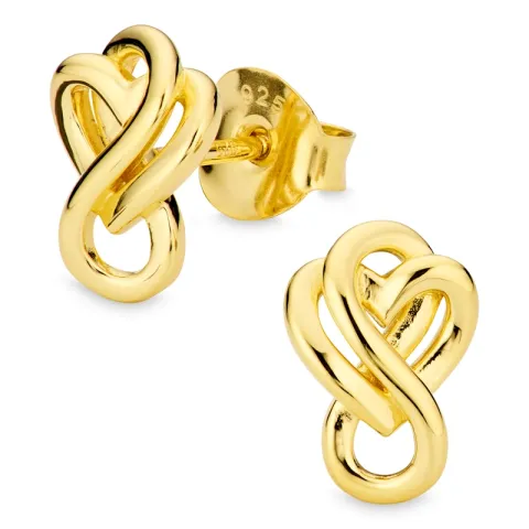 hart infinity oorbellen in verguld zilver - Amoré